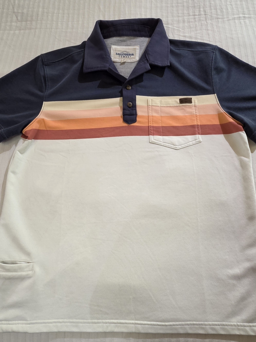 RETRO STYLE California Cowboy Striped Polo Men’s Size L
